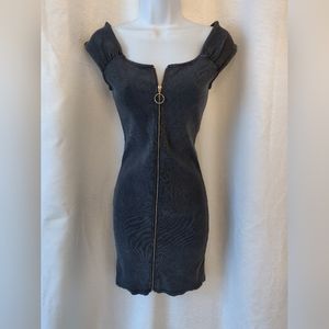 Sexy gray zip up cocktail dress - Mango